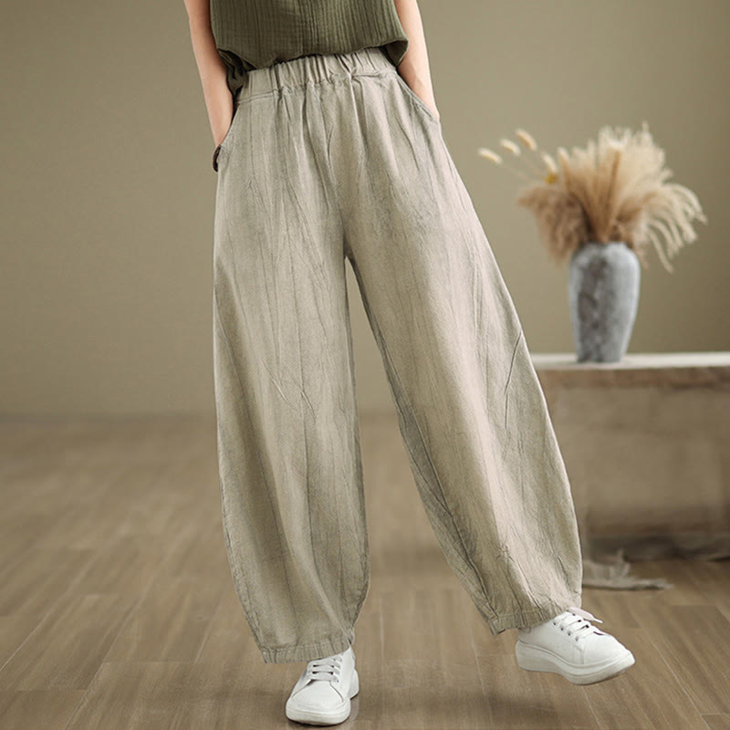 Buddha Stonesカジュアル 無地 レディース ハーレムパンツ ポケット付き - image 4
