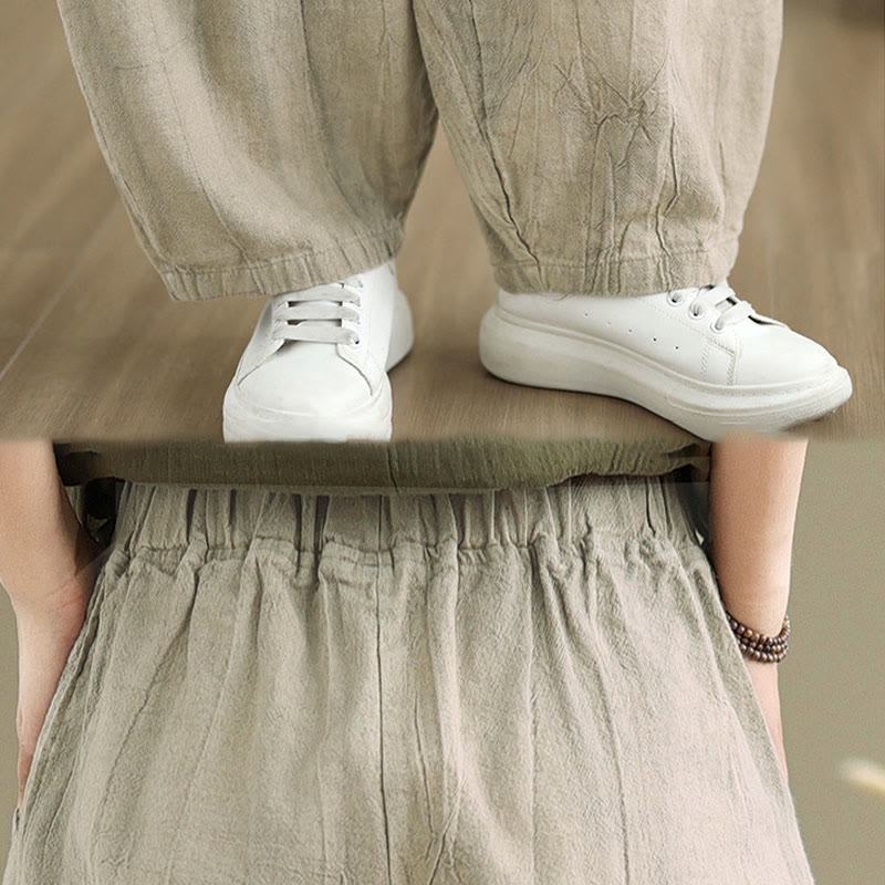 Buddha Stonesカジュアル 無地 レディース コットンリネン ハーレムパンツ ポケット付き - image 7