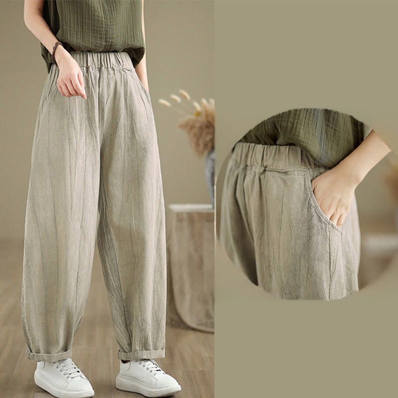 Buddha Stonesカジュアル 無地 レディース ハーレムパンツ ポケット付き - image 5