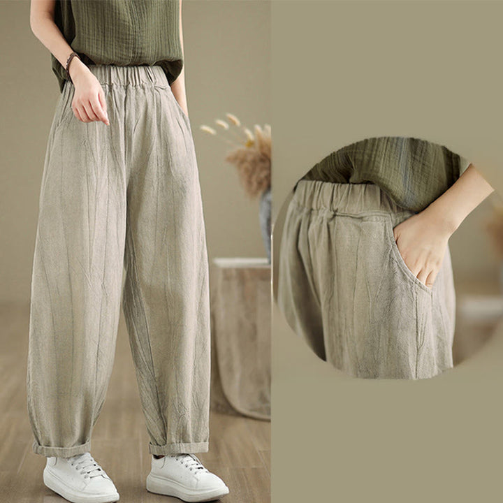 Buddha Stonesカジュアル 無地 レディース ハーレムパンツ ポケット付き - image 5