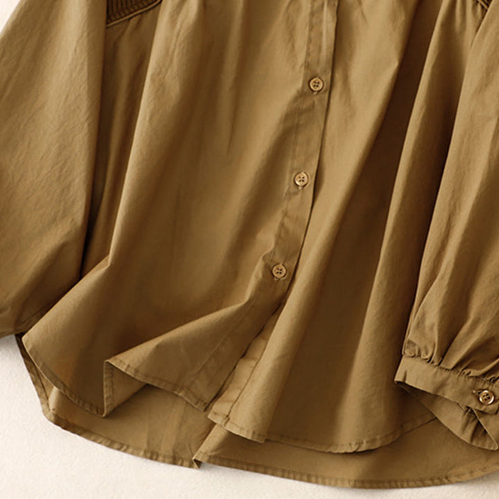 Buddha Stonesプレーンスタンドカラー レディース コットンコーデュロイジャケット - image 3