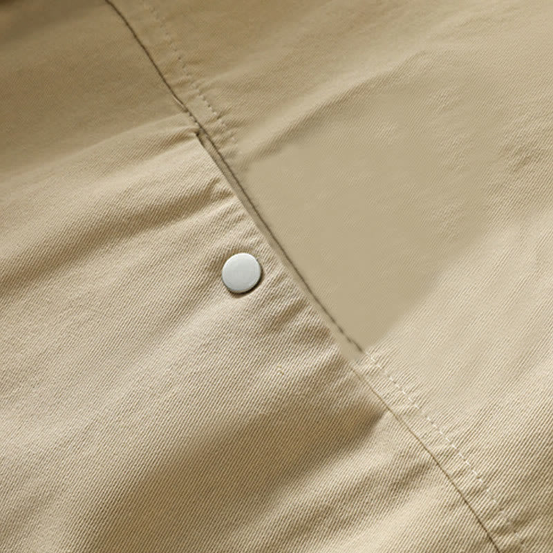 Buddha Stones無地ボタンデザイン スタンドカラー レディース コットンジャケット - image 22