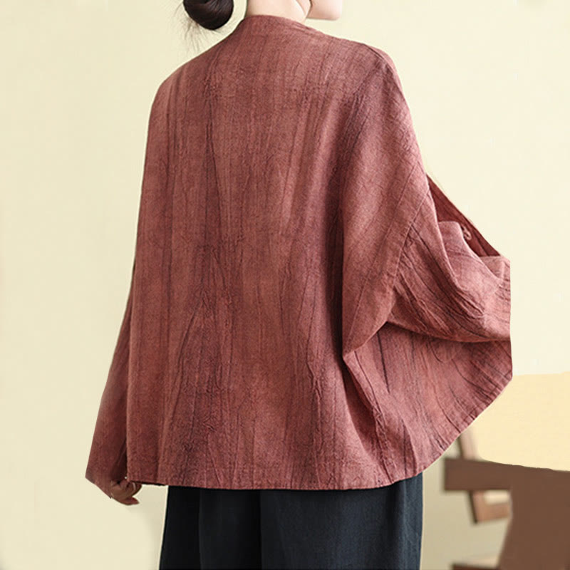 Buddha Stones無地 長袖 レディース コットンリネン ジャケット ポケット付き - image 11