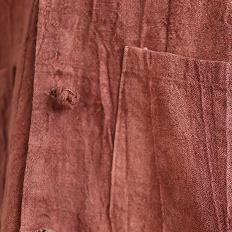 Buddha Stones無地 長袖 レディース コットンリネン ジャケット ポケット付き - image 13