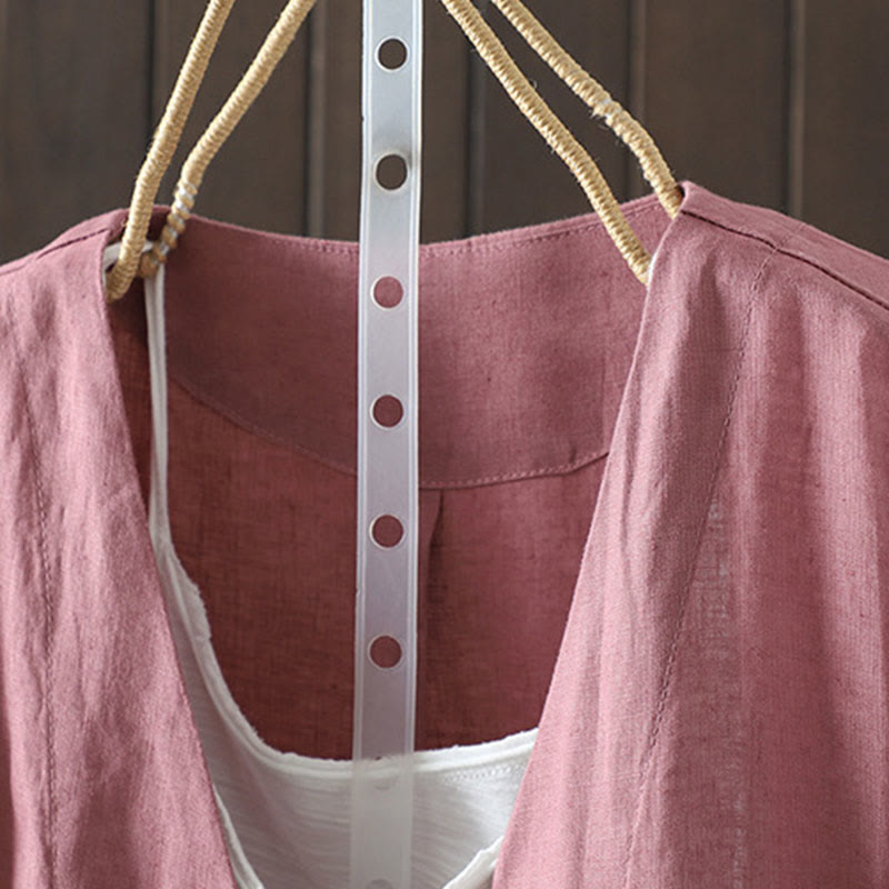 Buddha Stonesピュアカラー Vネック レディース コットンジャケット ポケット付き - image 14