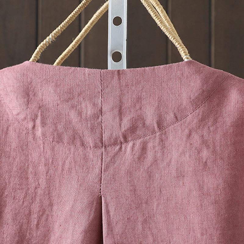 Buddha Stonesピュアカラー Vネック レディース コットンジャケット ポケット付き - image 16