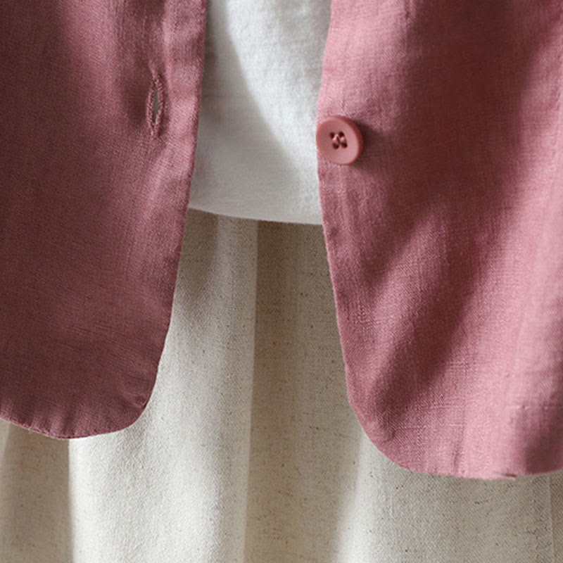 Buddha Stonesピュアカラー Vネック レディース コットンジャケット ポケット付き - image 10