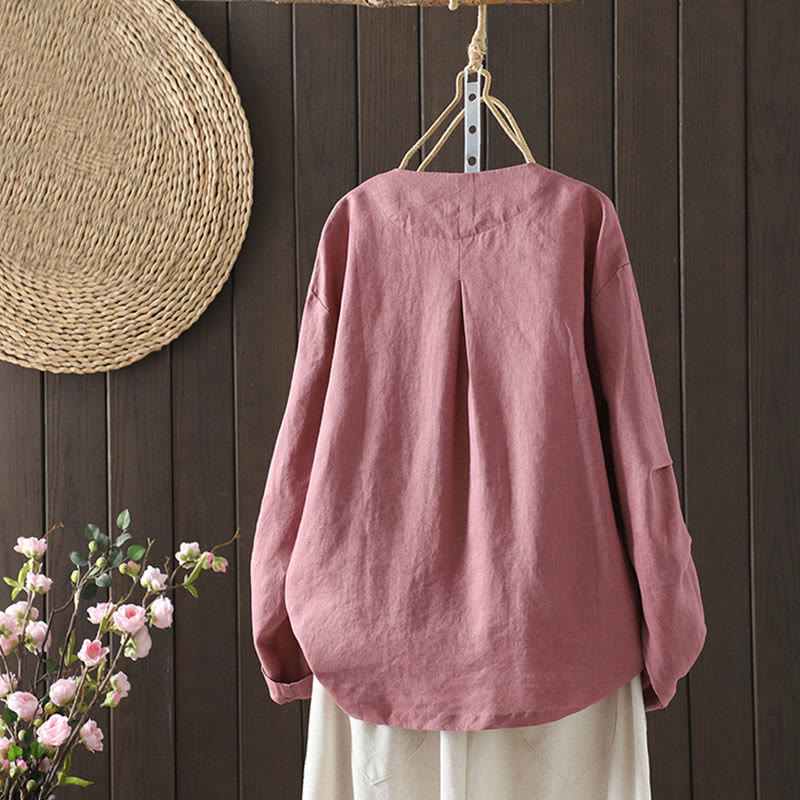 Buddha Stonesピュアカラー Vネック レディース コットンジャケット ポケット付き - image 7