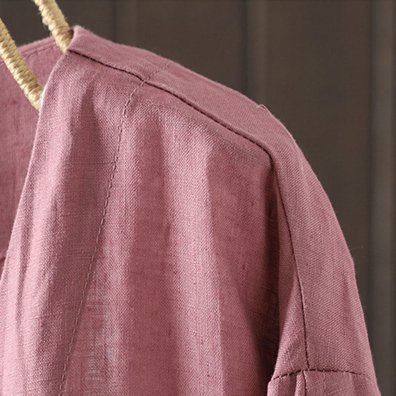 Buddha Stonesピュアカラー Vネック レディース コットンジャケット ポケット付き - image 8