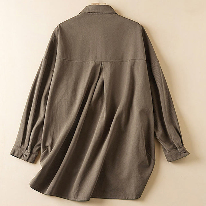 Buddha Stones秋 不規則なデザイン 長袖 レディース コットンリネン ラペルジャケット ポケット付き - image 15