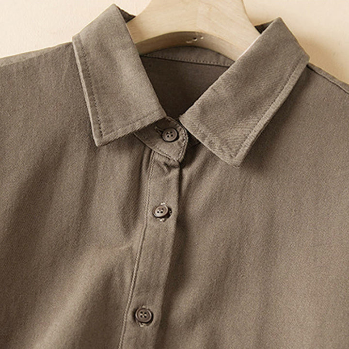 Buddha Stones秋 不規則なデザイン 長袖 レディース コットンリネン ラペルジャケット ポケット付き - image 14