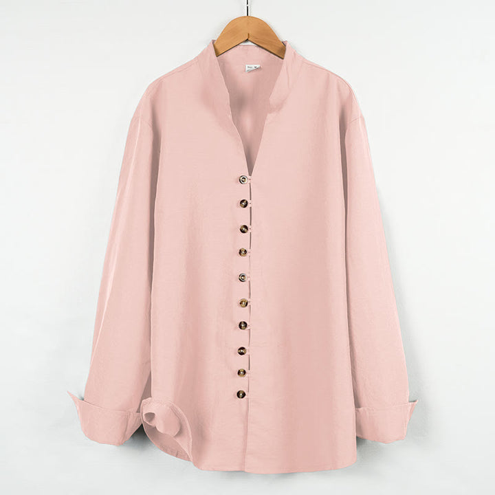 Buddha Stones無地ボタン秋長袖メンズシャツ - ピンク - US/UK/AU46、 EU56 (3XL) - image 13