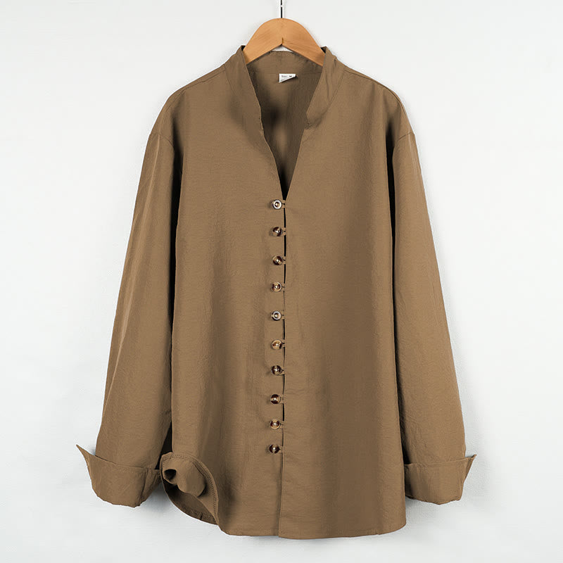 Buddha Stones無地ボタン秋長袖メンズシャツ - ペルー - US/UK/AU46、 EU56 (3XL) - image 22