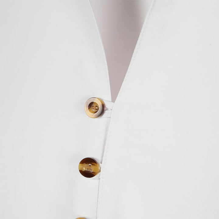 Buddha Stones無地ボタン秋長袖メンズシャツ - image 8