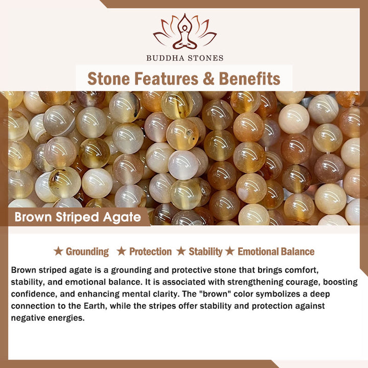 Buddha Stones 925スターリングシルバー べっ甲猫 ライトブラウン ストライプアゲート ブラックオニキス ブレスレット - image 6