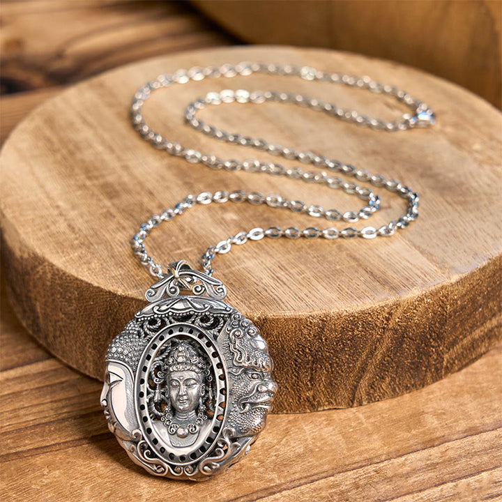 Buddha Stones 銅製仏陀悪魔柄セレニティペンダントネックレス - image 2