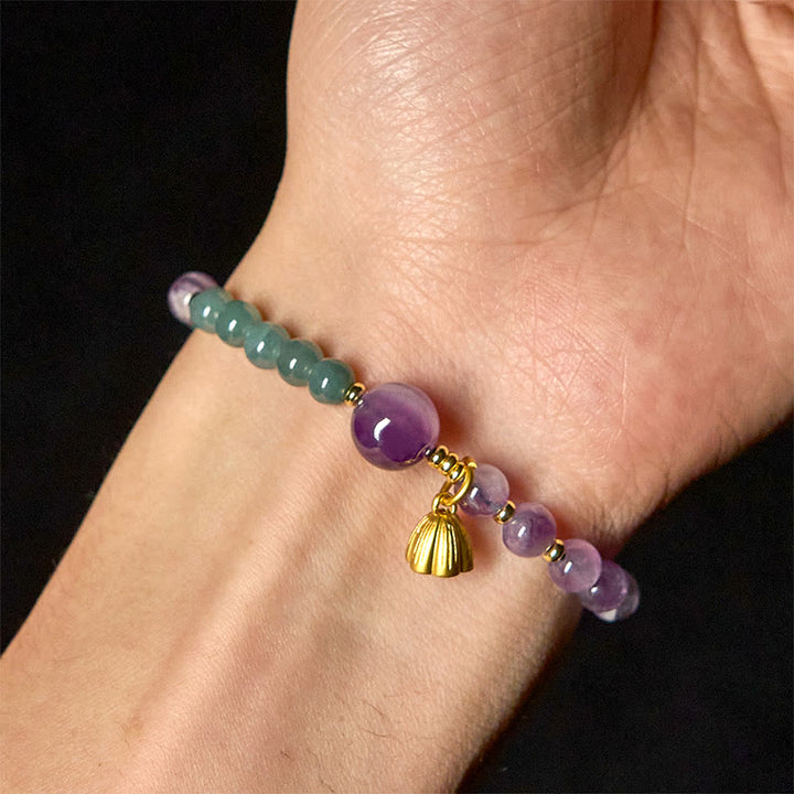 Buddha Stones天然ロータスアメジスト翡翠バランスブレスレット - image 4
