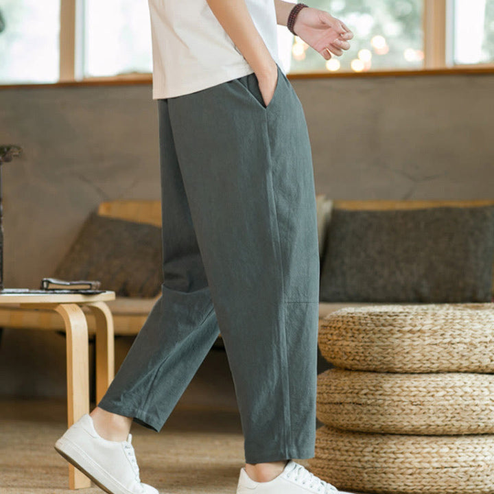 Buddha Stonesポケット付きメンズ サマーコットンパンツ - image 6