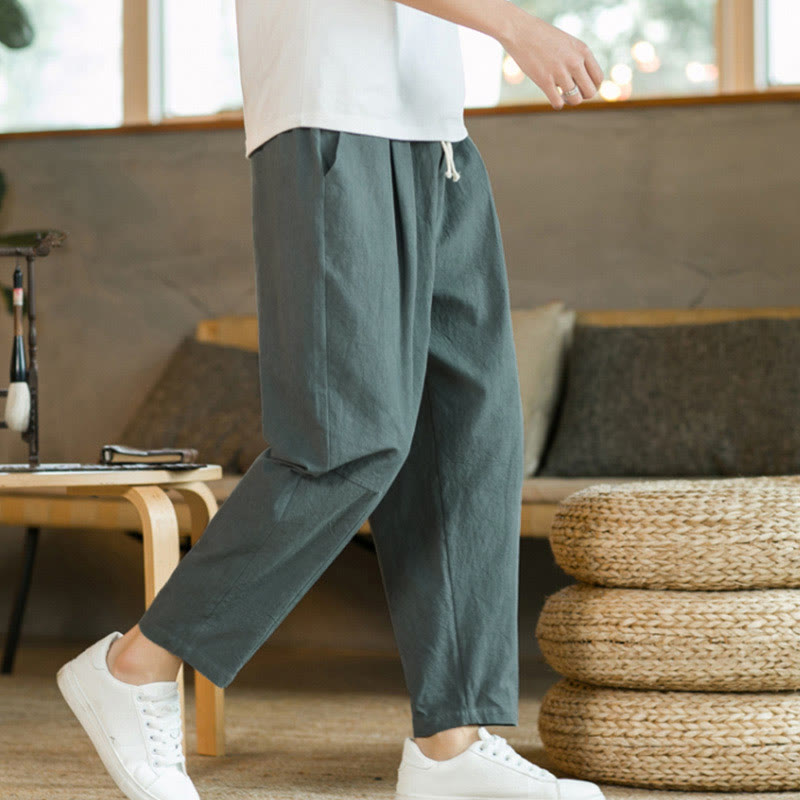 Buddha Stonesポケット付きメンズ サマーコットンパンツ - image 5