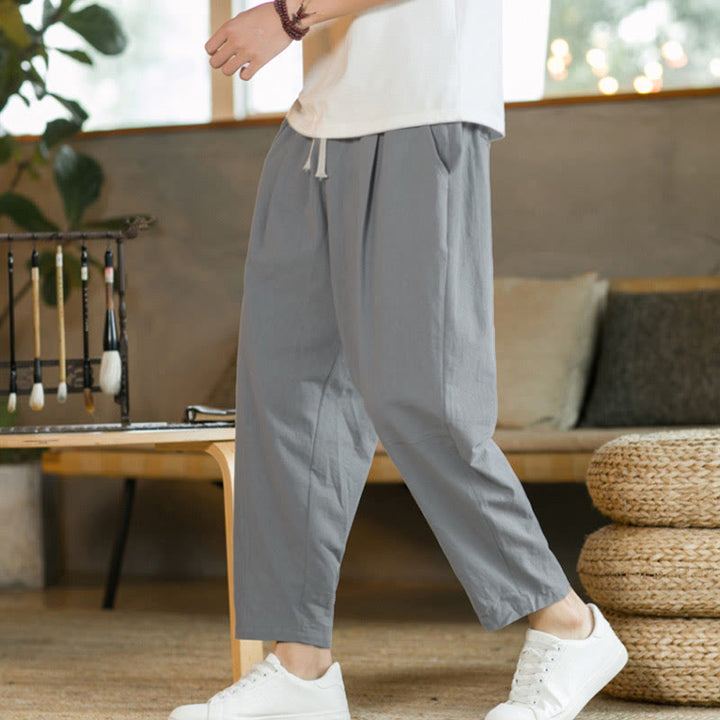 Buddha Stonesポケット付きメンズ サマーコットンパンツ - ライトグレー - US/UK/AU46、 EU56 (5XL)  - image 21