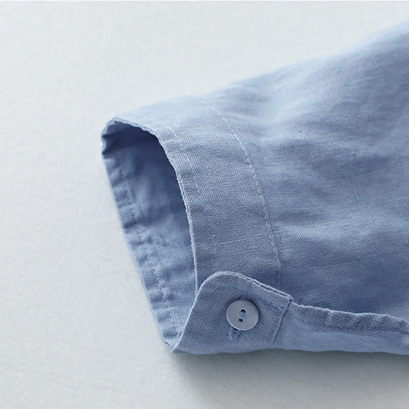 Buddha Stones無地ボタン七分袖シャツ - image 26