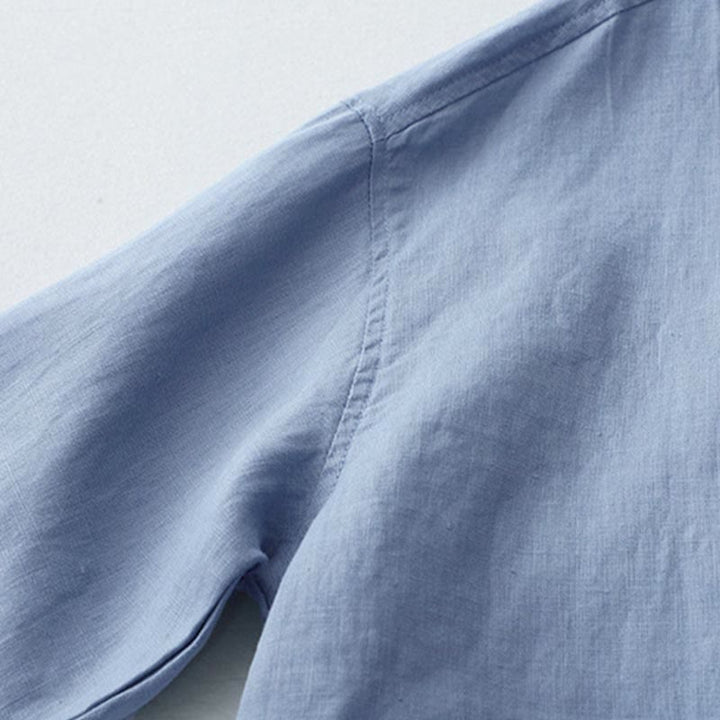 Buddha Stones無地ボタン七分袖シャツ - image 24