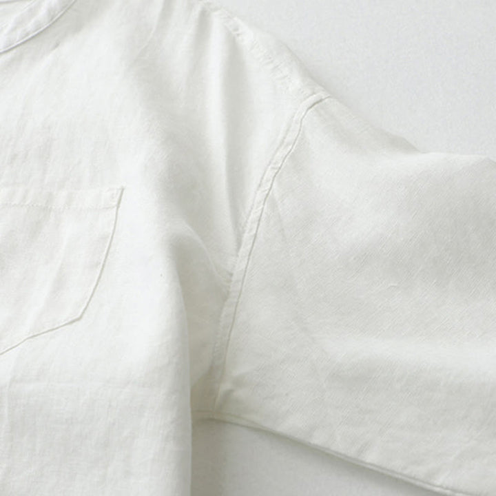 Buddha Stones無地ボタン七分袖シャツ - image 30