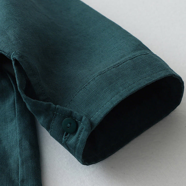 Buddha Stones無地ボタン七分袖シャツ - image 19