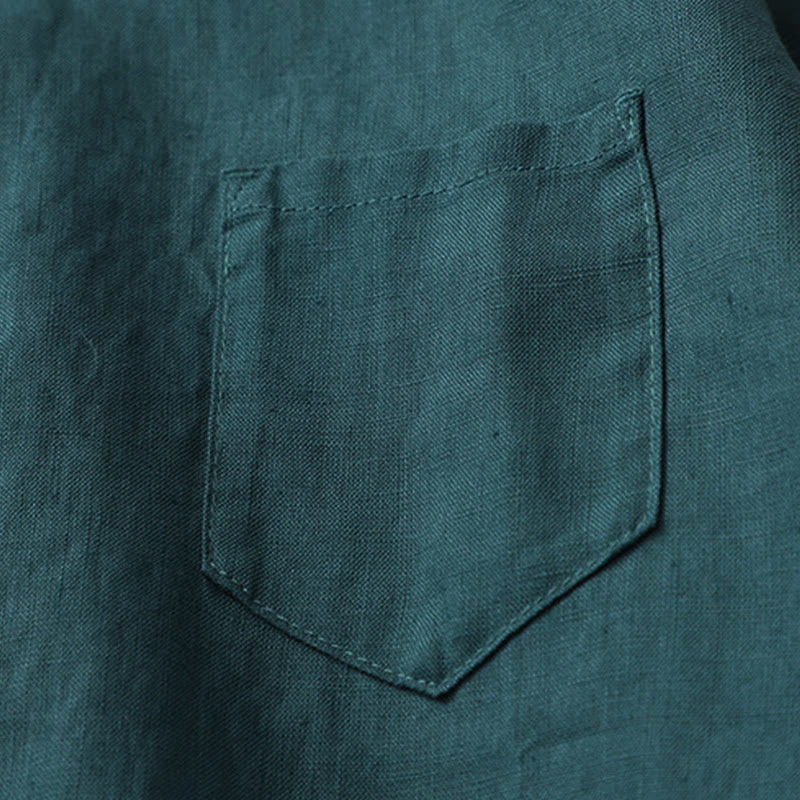 Buddha Stones無地ボタン七分袖シャツ - image 18