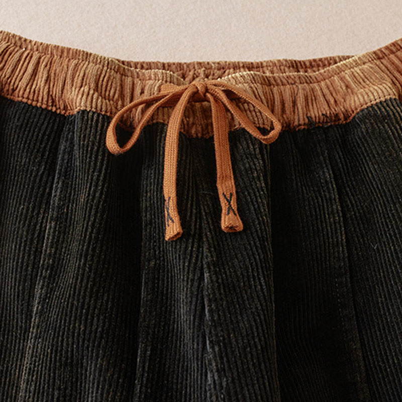 Buddha Stonesカラーコントラスト コーデュロイ コットン レディース サーマル フリース裏地 ハーレムパンツ ポケット付き - image 3