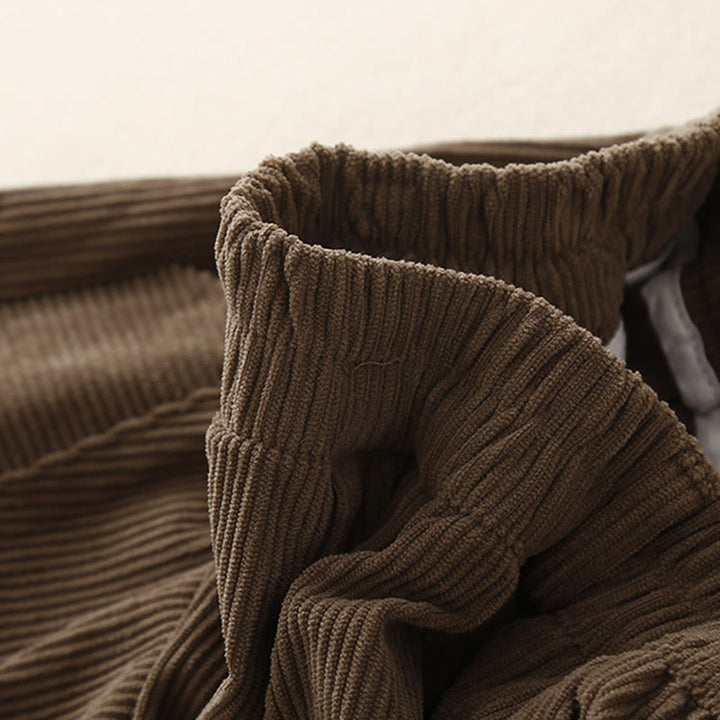 Buddha Stones Commute ヴィンテージプレーン レディース コーデュロイ ポリエステル ハーレムパンツ ポケット付き - image 1