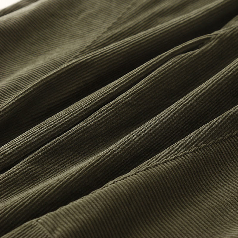 Buddha Stones Commute ヴィンテージプレーン レディース コーデュロイ ポリエステル ハーレムパンツ ポケット付き - image 6