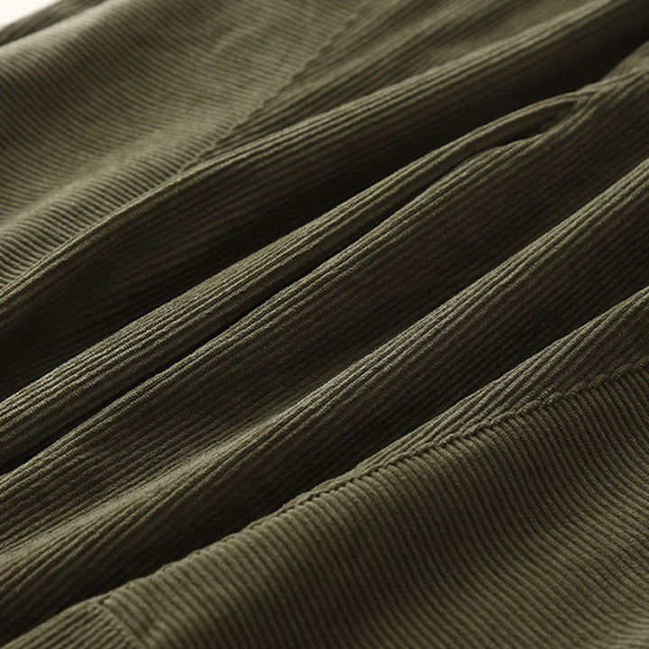 Buddha Stones Commute ヴィンテージプレーン レディース コーデュロイ ポリエステル ハーレムパンツ ポケット付き - image 6