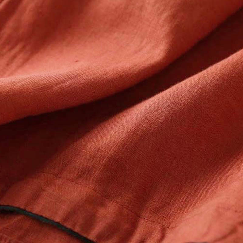 Buddha Stonesカジュアル 刺繍 花 斜め襟 ストラップ 長袖 コットン レディース シャツ - image 2