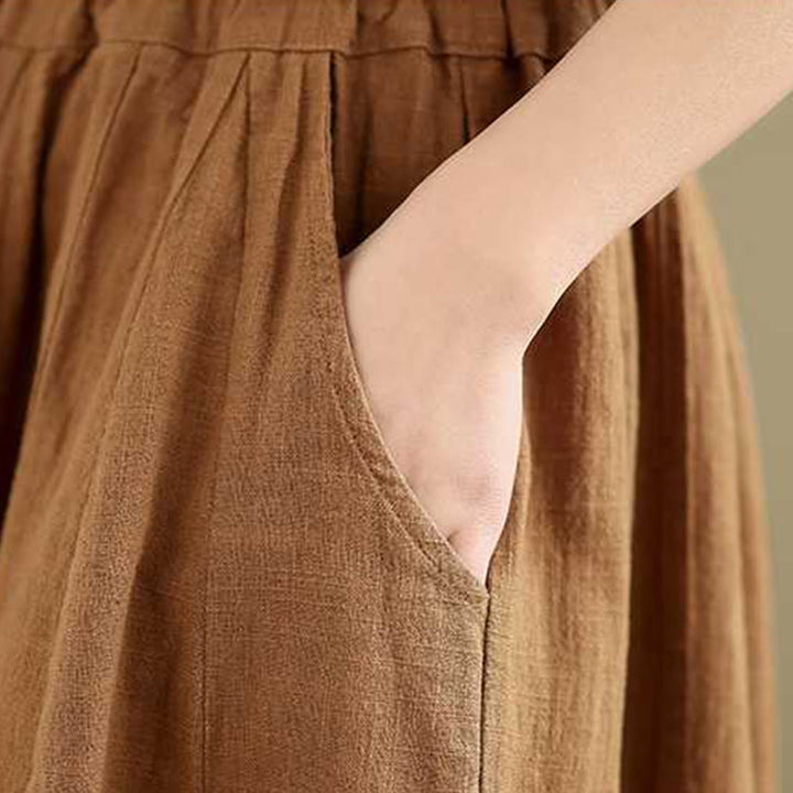 Buddha Stones春 カジュアル シンプルデザイン レディース コットンリネン ハーレムパンツ ポケット付き - image 7