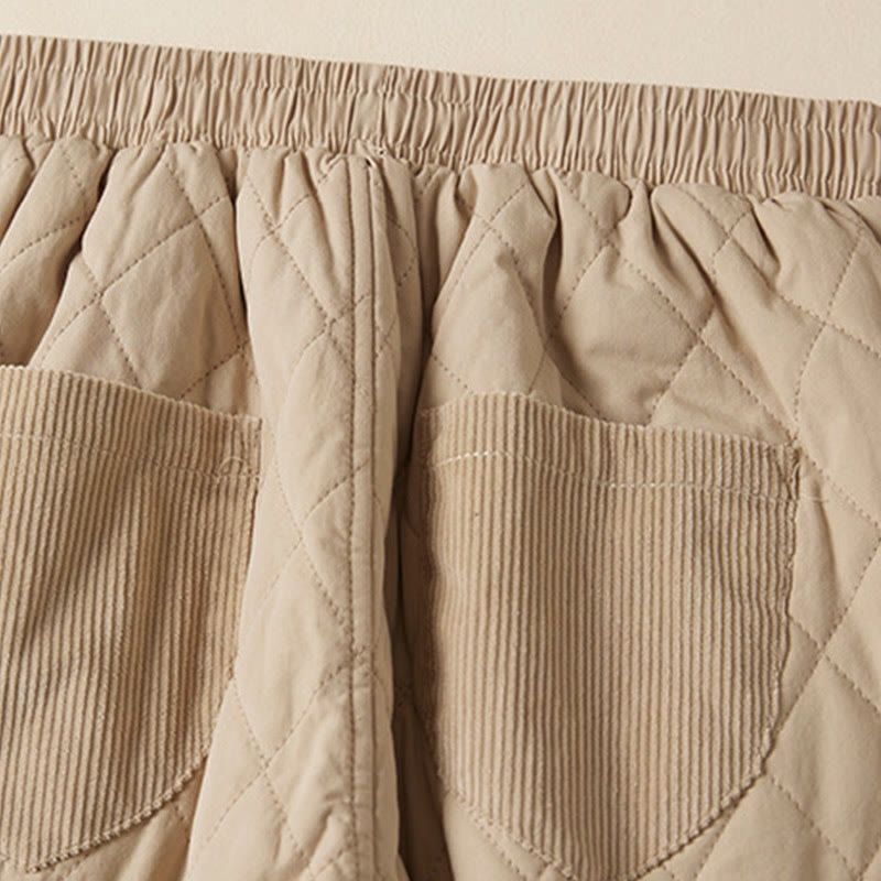 Buddha Stonesダイヤモンドキルティングデザイン サーマル レディース ハーレム コットンパンツ ポケット付き - image 12