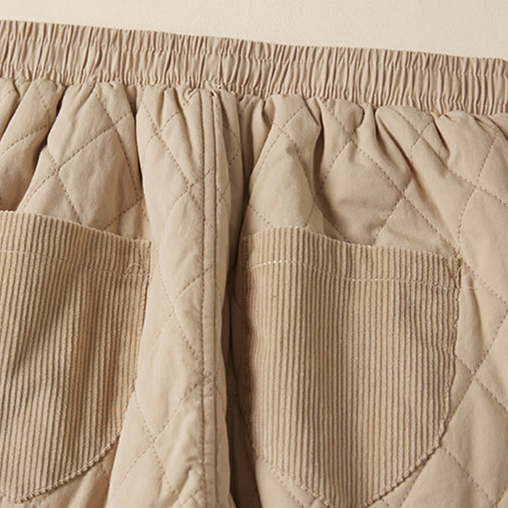 Buddha Stonesダイヤモンドキルティングデザイン サーマル レディース ハーレム コットンパンツ ポケット付き - image 12