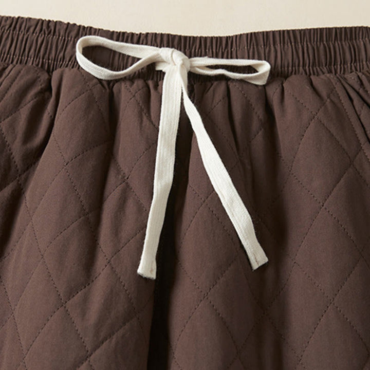 Buddha Stonesダイヤモンドキルティングデザイン サーマル レディース ハーレム コットンパンツ ポケット付き - image 20