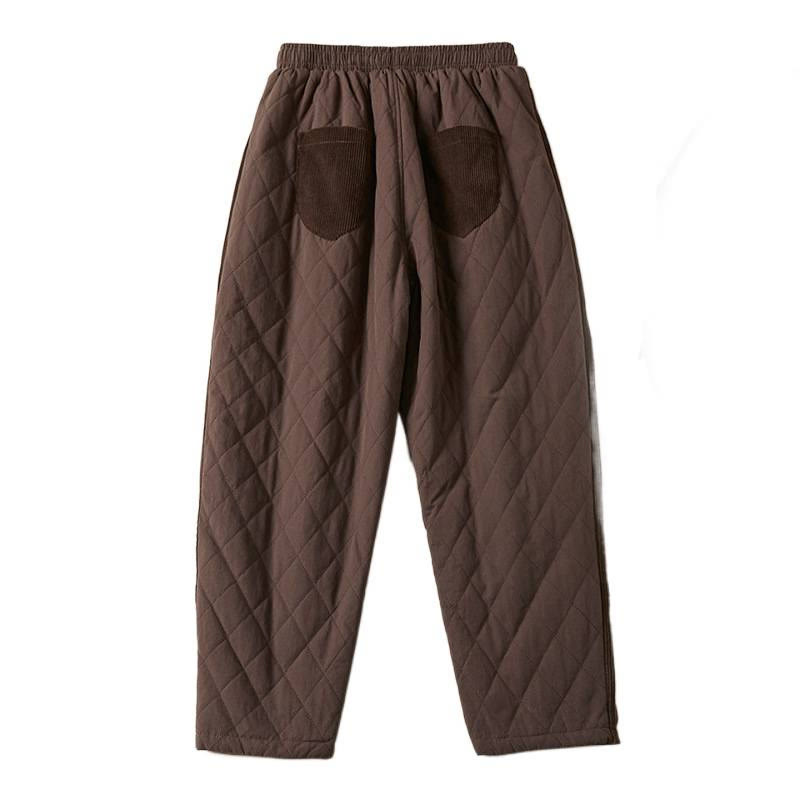 Buddha Stonesダイヤモンドキルティングデザイン サーマル レディース ハーレム コットンパンツ ポケット付き - image 26