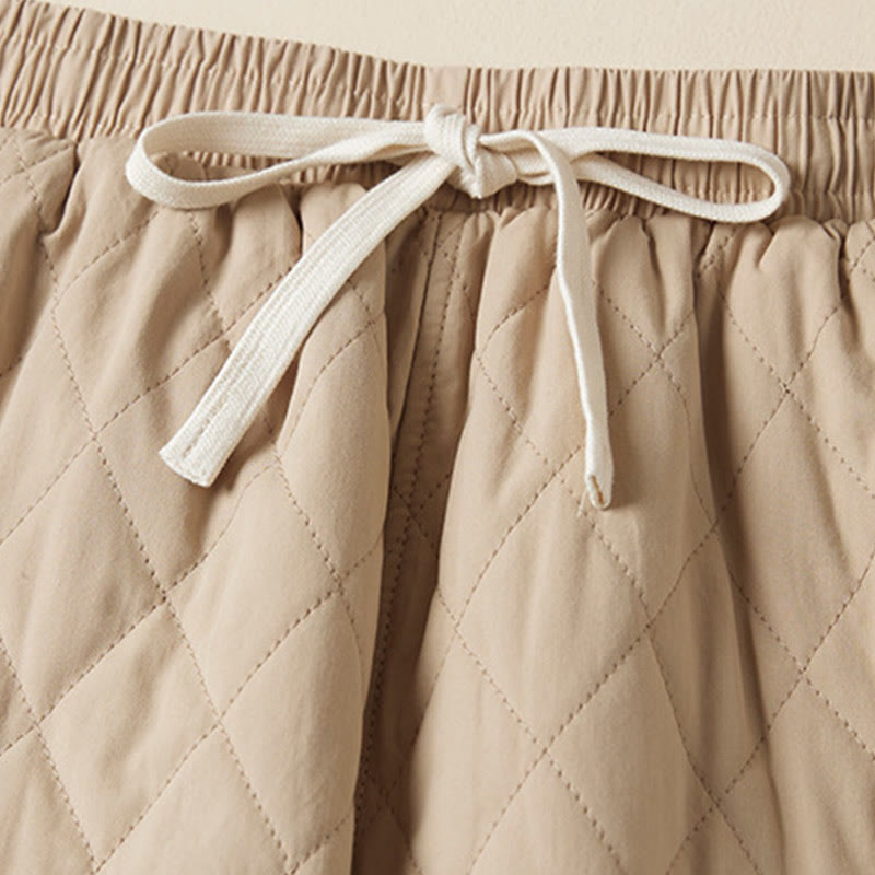 Buddha Stonesダイヤモンドキルティングデザイン サーマル レディース ハーレム コットンパンツ ポケット付き - image 11