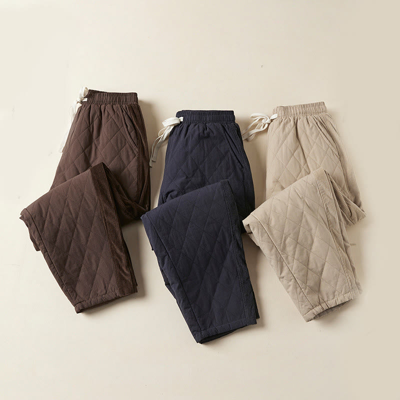 Buddha Stonesダイヤモンドキルティングデザイン サーマル レディース ハーレム コットンパンツ ポケット付き - image 27