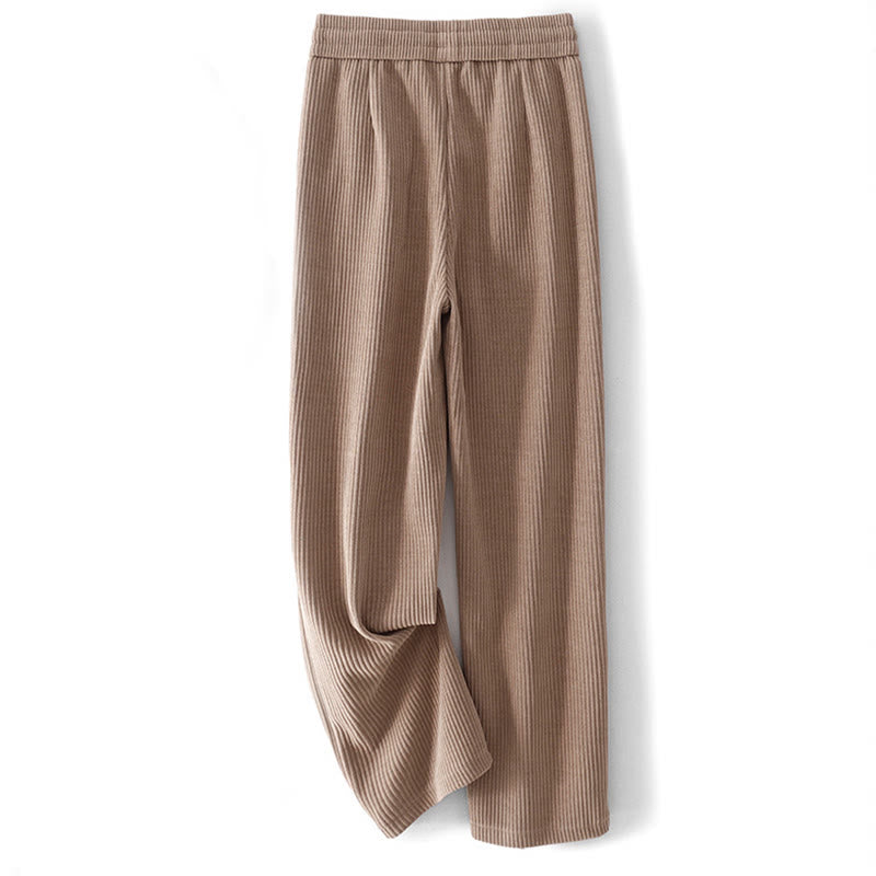 Buddha Stonesカジュアル 無地 レディース ワイドレッグ コーデュロイ コットン フリース裏地 ポケット付きパンツ - image 19