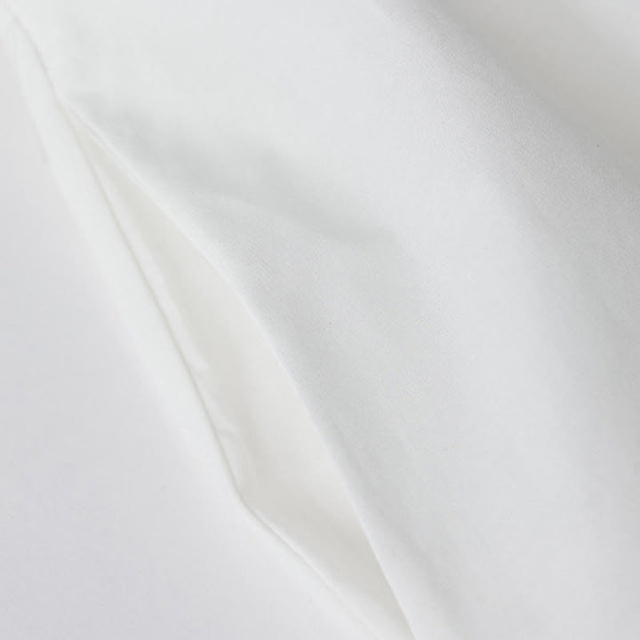 Buddha Stonesプリントの不規則なラインが特徴的な長袖レースアップラペルコットンミディドレス（ポケット付き） - image 12