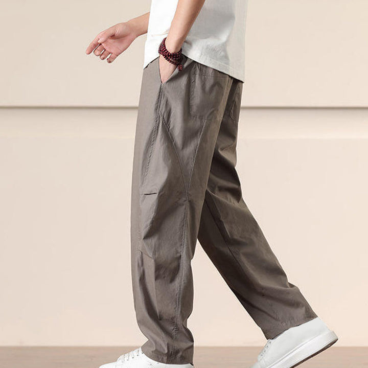 Buddha Stonesカジュアル ヴィンテージ 無地 ドローストリング メンズ カーゴパンツ ポケット付き - image 28