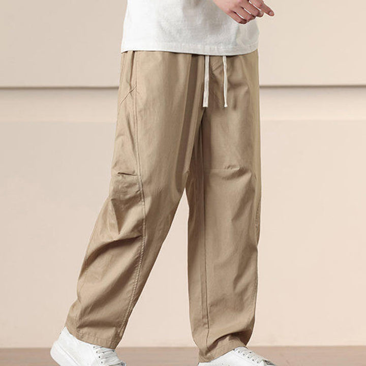 Buddha Stonesカジュアル ヴィンテージ 無地 ドローストリング メンズ カーゴパンツ ポケット付き - image 2