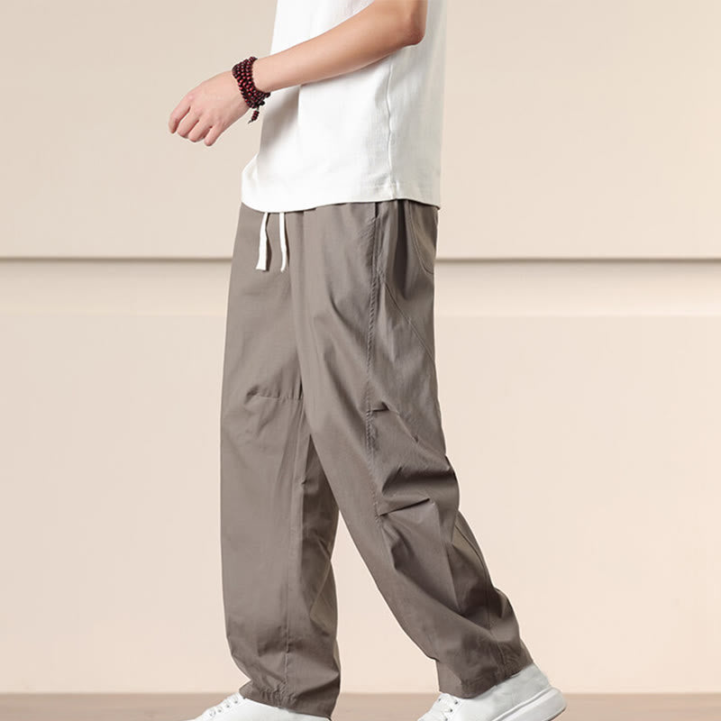 Buddha Stonesカジュアル ヴィンテージ 無地 ドローストリング メンズ カーゴパンツ ポケット付き - タン - US/UK/AU46、 EU56 (5XL) - image 26