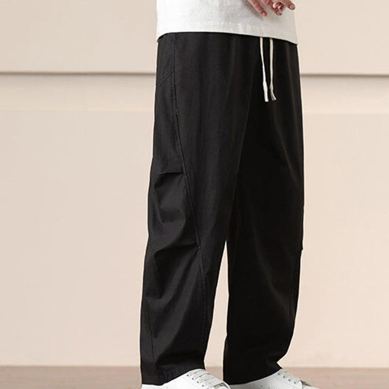 Buddha Stonesカジュアル ヴィンテージ 無地 ドローストリング メンズ カーゴパンツ ポケット付き - image 11