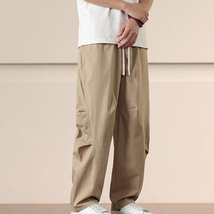 Buddha Stonesカジュアル ヴィンテージ 無地 ドローストリング メンズ カーゴパンツ ポケット付き - image 5