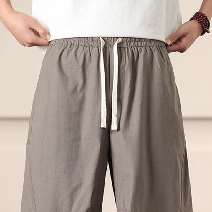 Buddha Stonesカジュアル ヴィンテージ 無地 ドローストリング メンズ カーゴパンツ ポケット付き - image 34