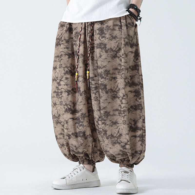 Buddha Stonesレトロ カジュアル ドローストリングデザイン 花柄 メンズ ハーレムパンツ ポケット付き - image 8